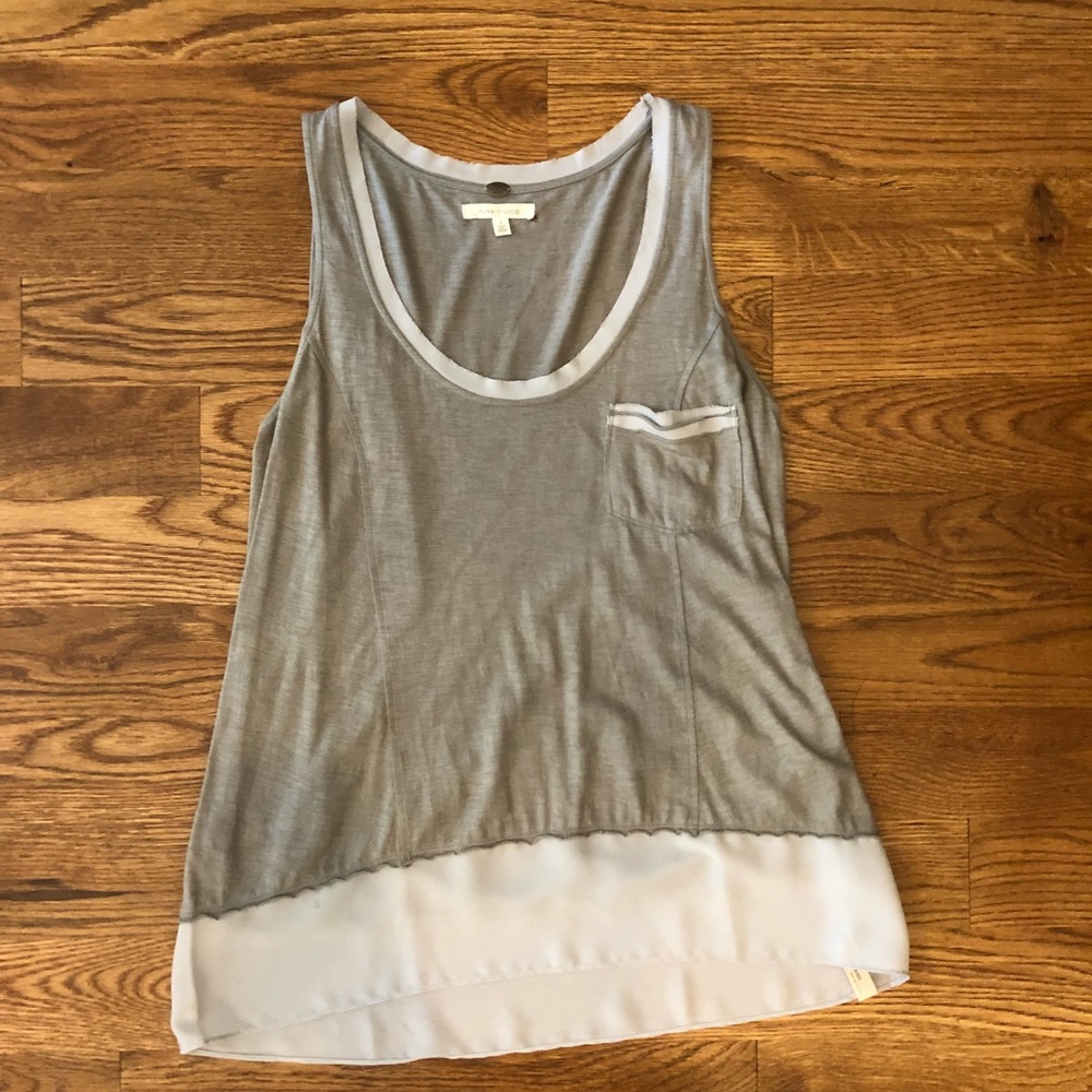 Pure + Good Gray Tank with border detail
